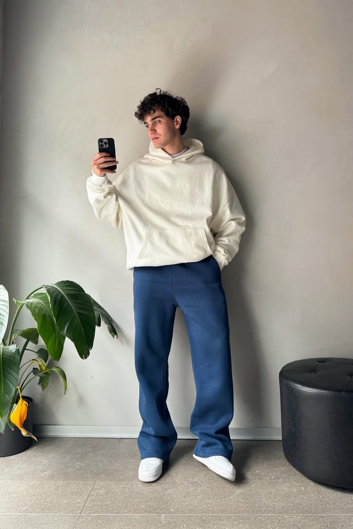 Basic İndigo Baggy Eşofman Altı