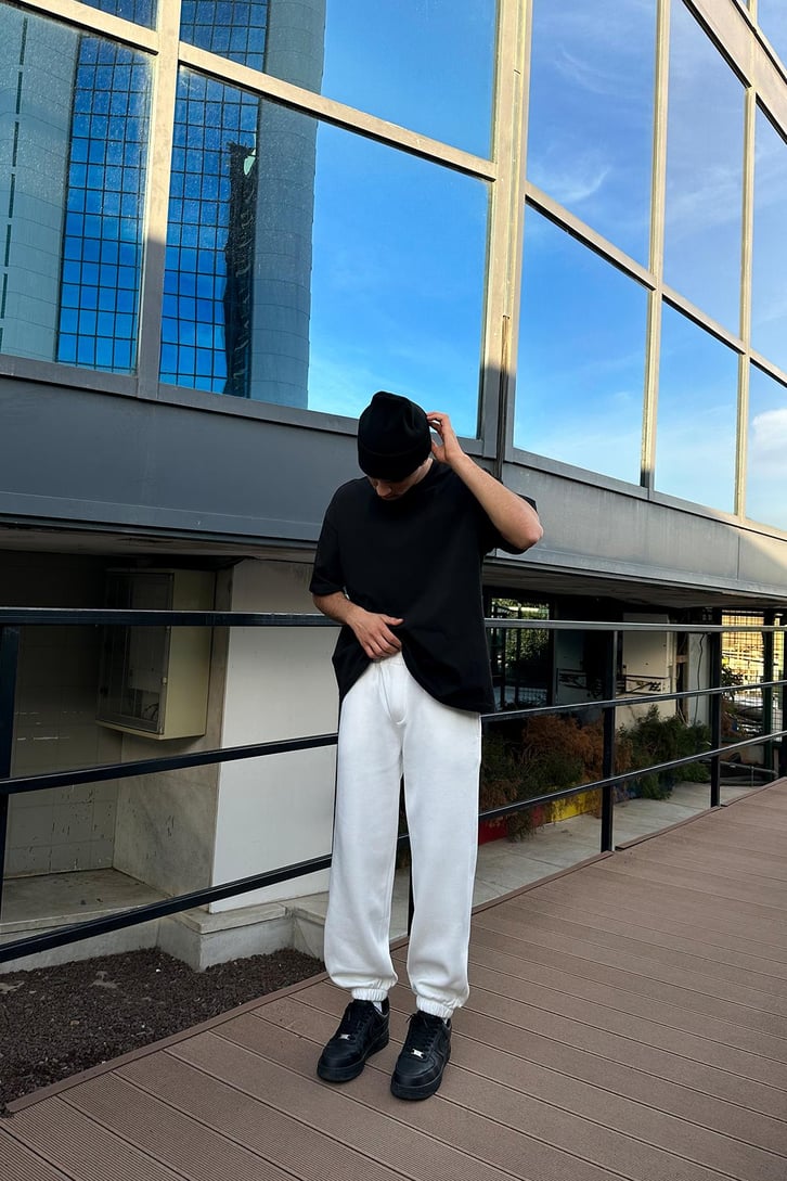 Basic Jogger Ekru Eşofman Altı
