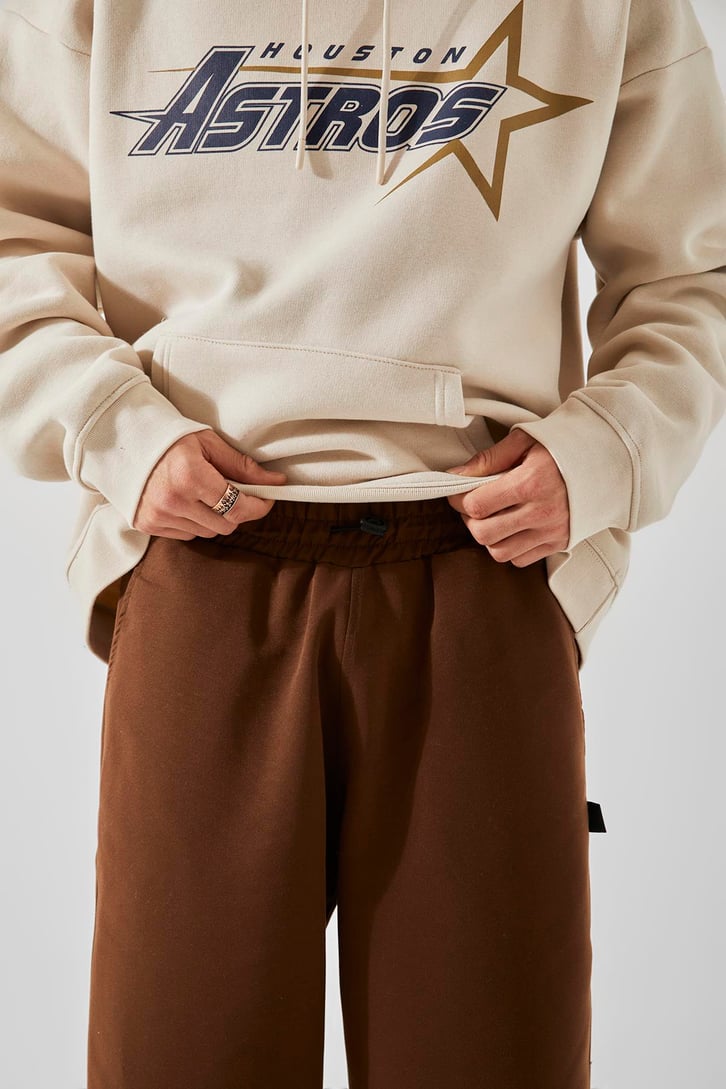 Basic Kahverengi Ayarlanabilir Paça Pantolon