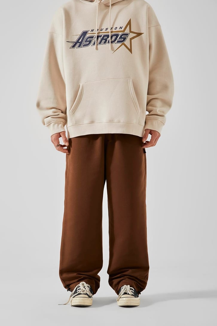 Basic Kahverengi Ayarlanabilir Paça Pantolon
