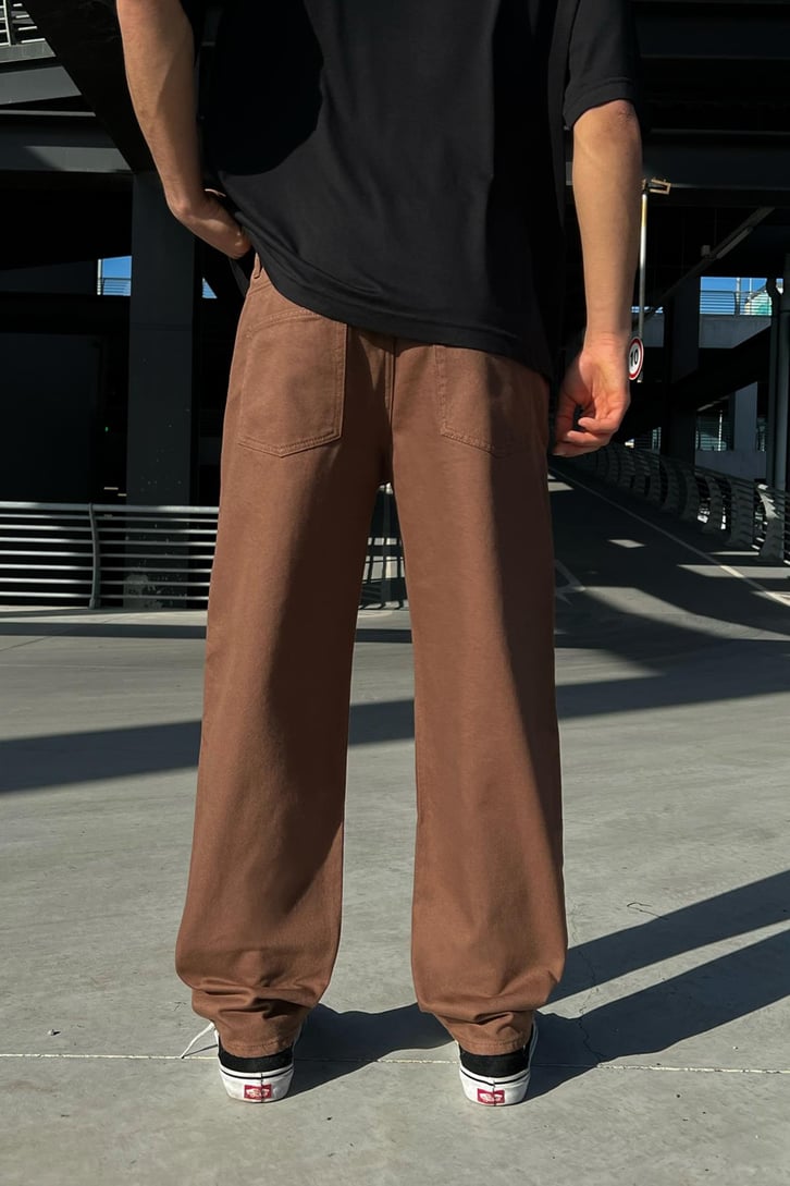 Basic Kahverengi Baggy Jean