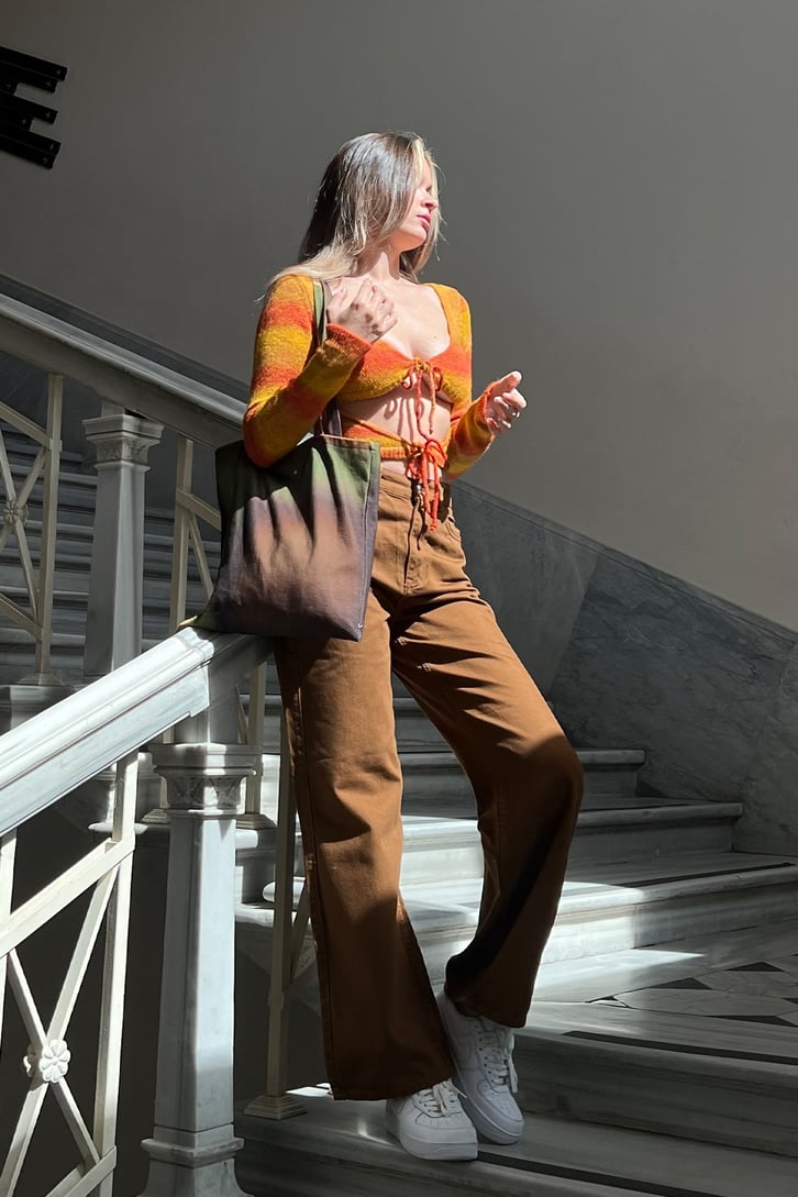 Basic Kahverengi Baggy Jean