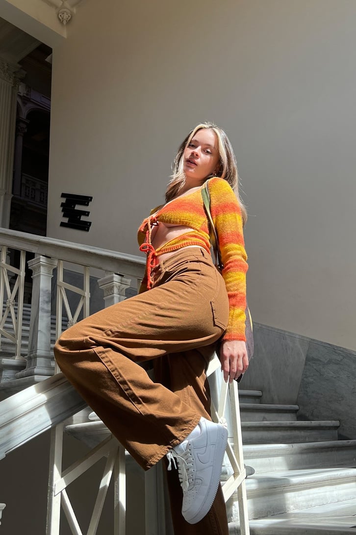 Basic Kahverengi Baggy Jean