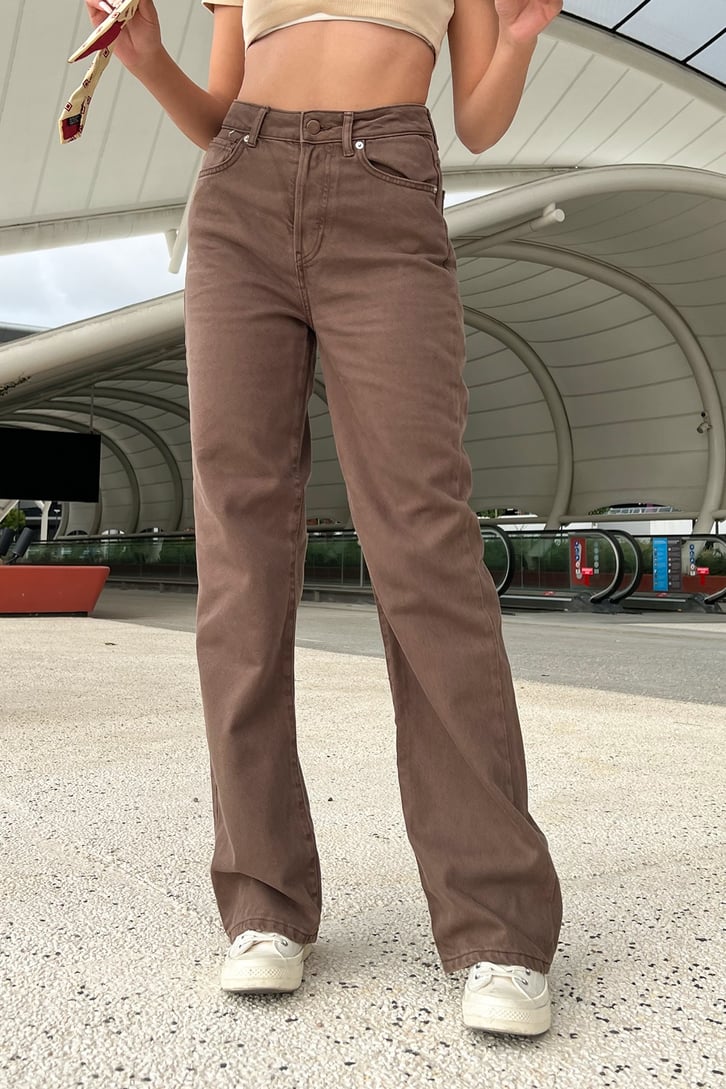 Basic Kahverengi Baggy Jean