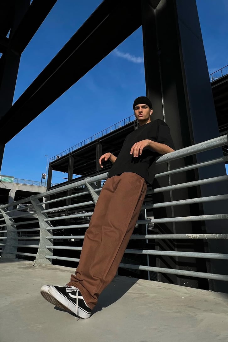 Basic Kahverengi Baggy Jean