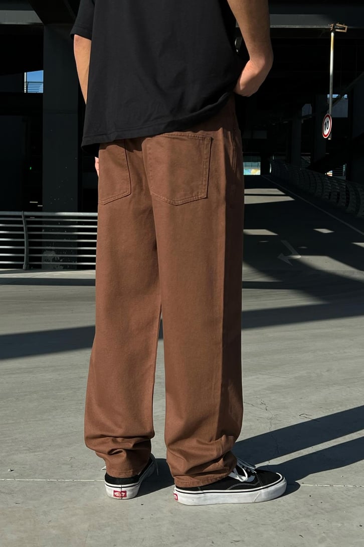 Basic Kahverengi Baggy Jean