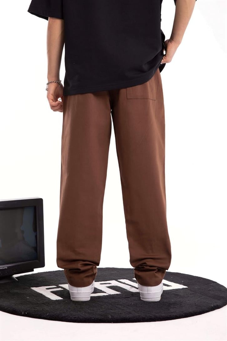 Basic Kahverengi Baggy Pantolon