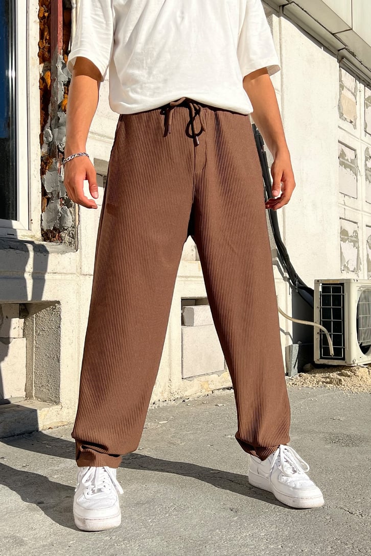 Basic Kahverengi Gömlek Pantolon Takım