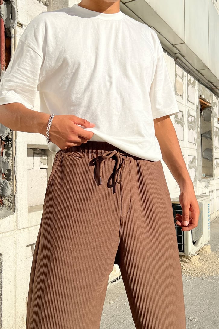 Basic Kahverengi Gömlek Pantolon Takım