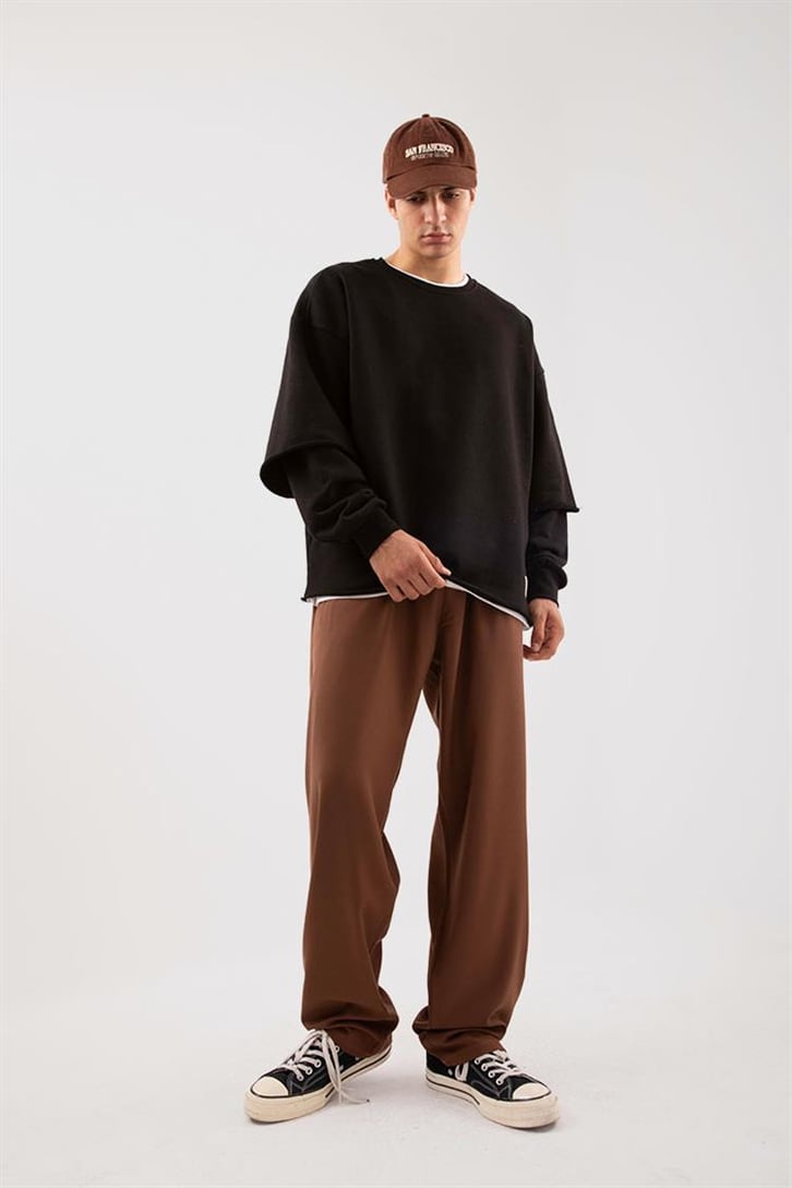 Basic Kahverengi Kumaş Pantolon
