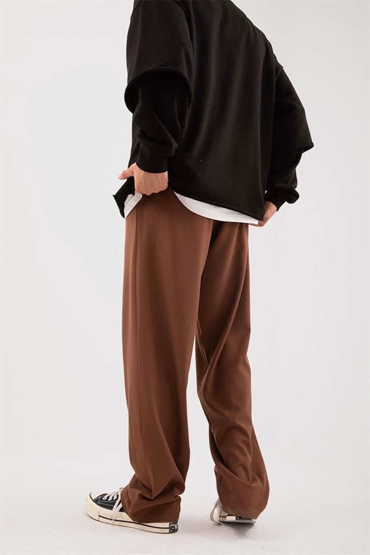 Basic Kahverengi Kumaş Pantolon