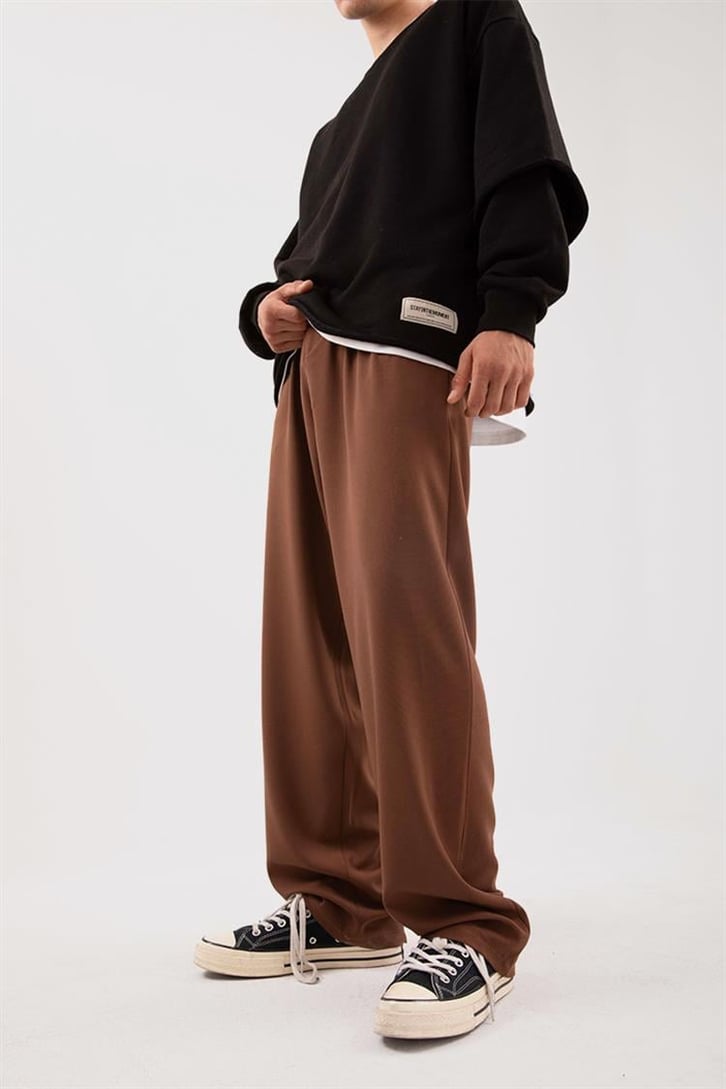 Basic Kahverengi Kumaş Pantolon