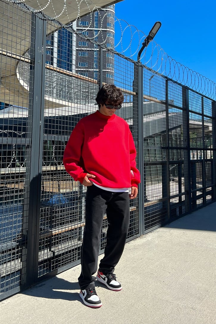 Basic Kahverengi Oversize Sweatshirt