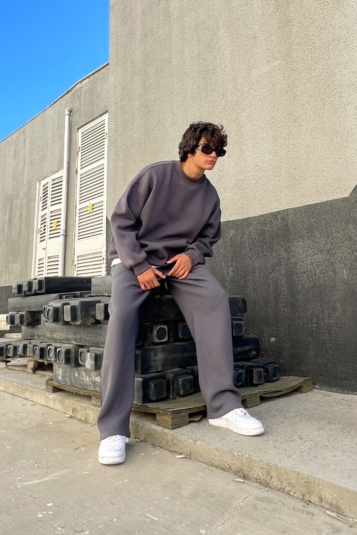 Basic Kahverengi Oversize Sweatshirt