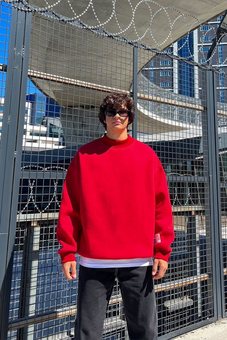 Basic Kahverengi Oversize Sweatshirt