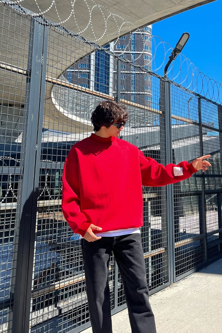 Basic Kahverengi Oversize Sweatshirt
