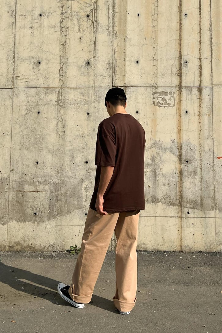 Basic Kahverengi Oversize Tshirt