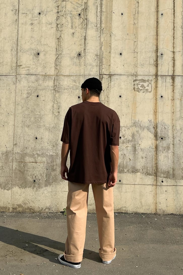 Basic Kahverengi Oversize Tshirt