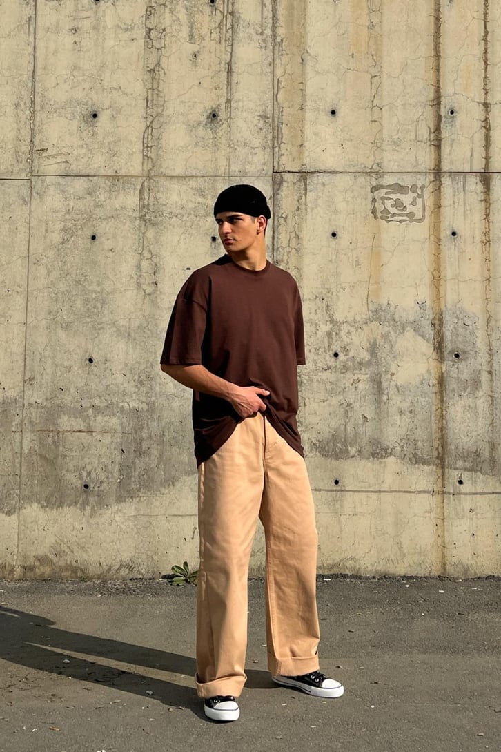 Basic Kahverengi Oversize Tshirt