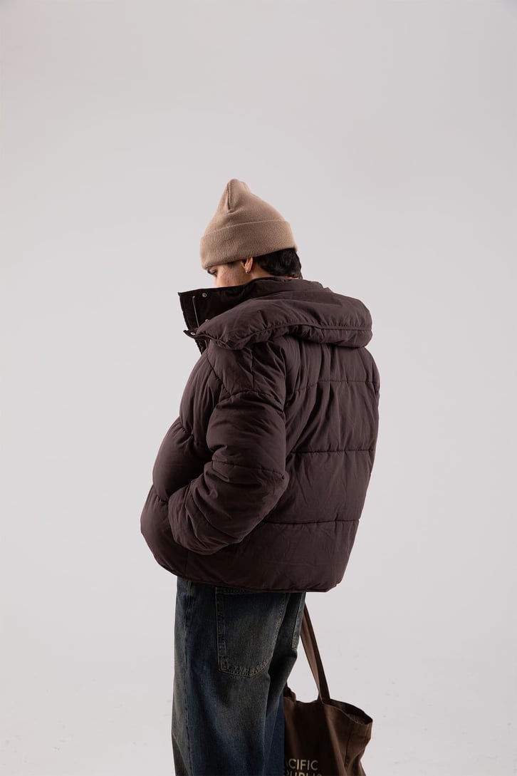 Basic Kahverengi Şişme Mont
