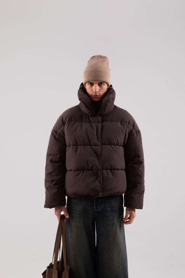 Basic Kahverengi Şişme Mont