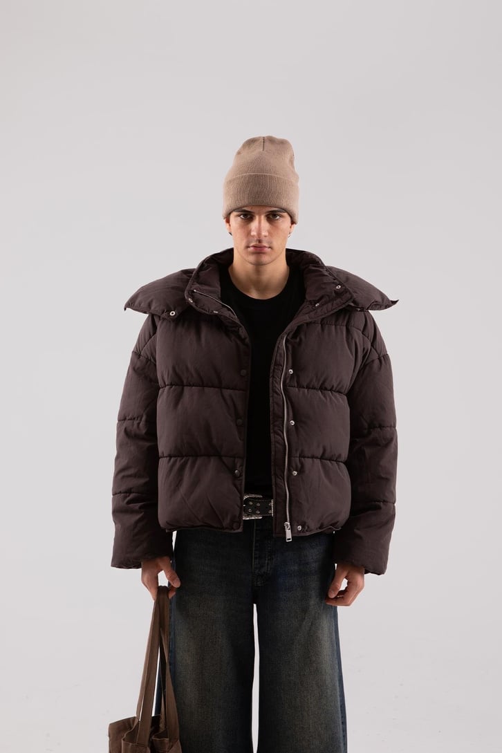 Basic Kahverengi Şişme Mont