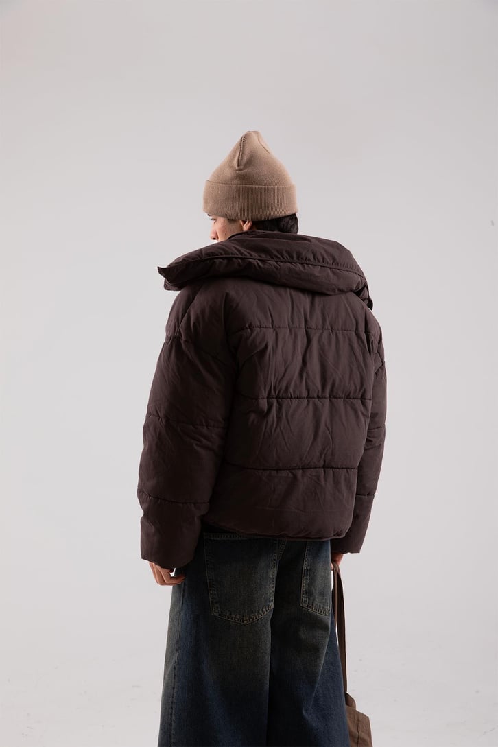 Basic Kahverengi Şişme Mont