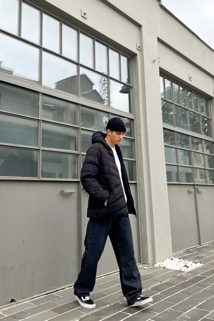 Basic Kapüşonlu Puffer Mont