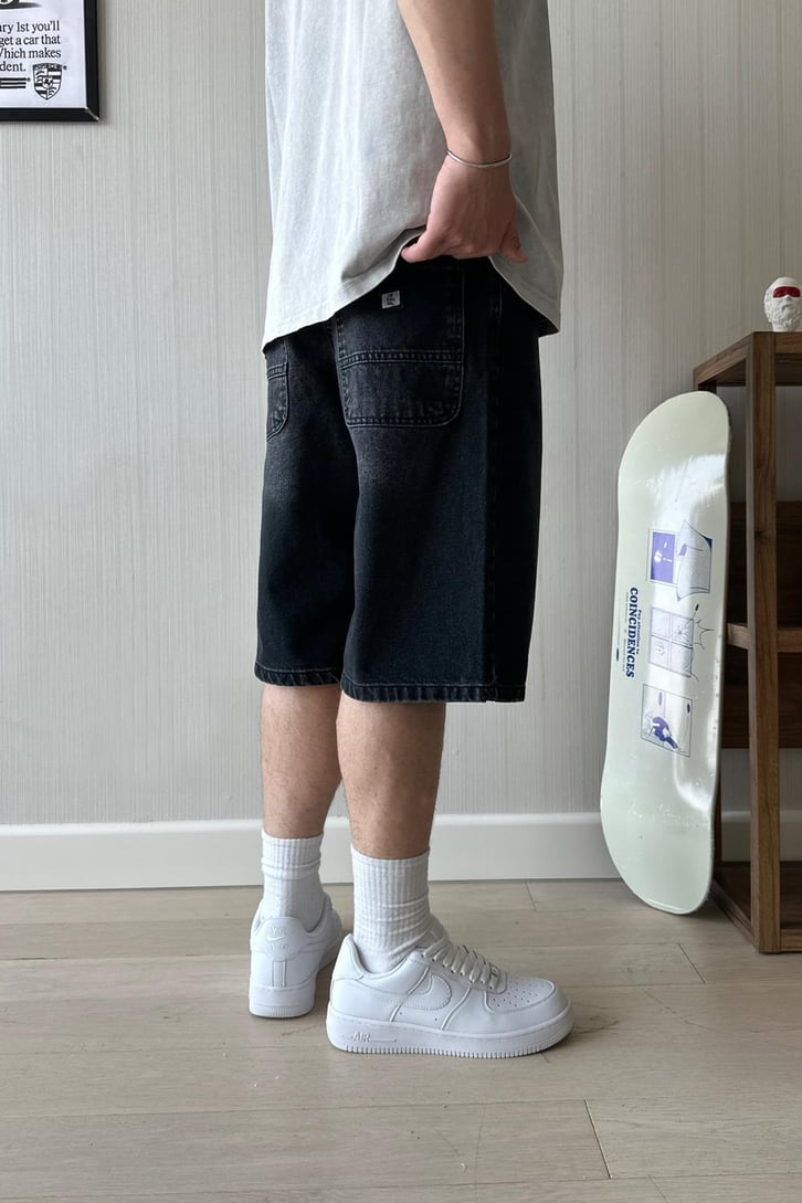 Basic Kar Yıkama Baggy Şort
