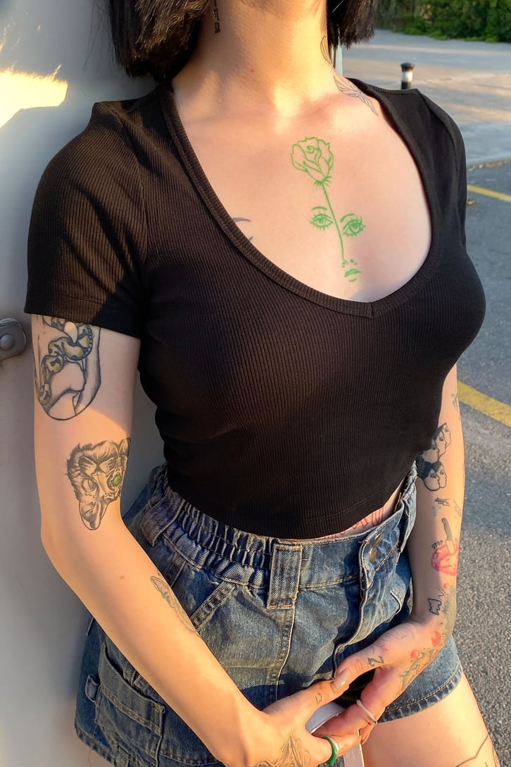 Basic Kaşkorse Siyah Crop