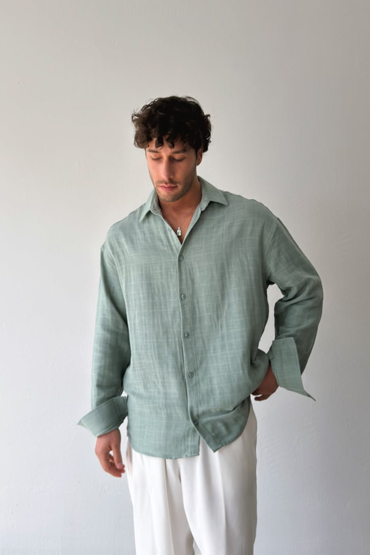 Basic Keten Oversize Gömlek