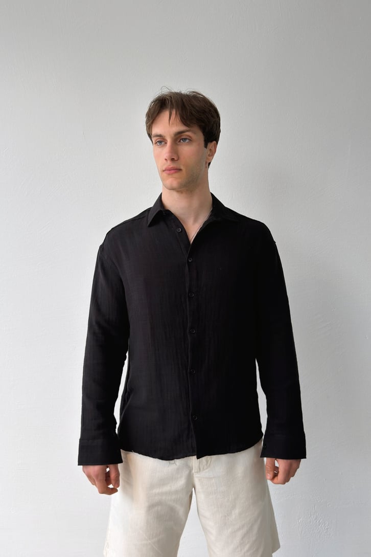 Basic Keten Oversize Gömlek