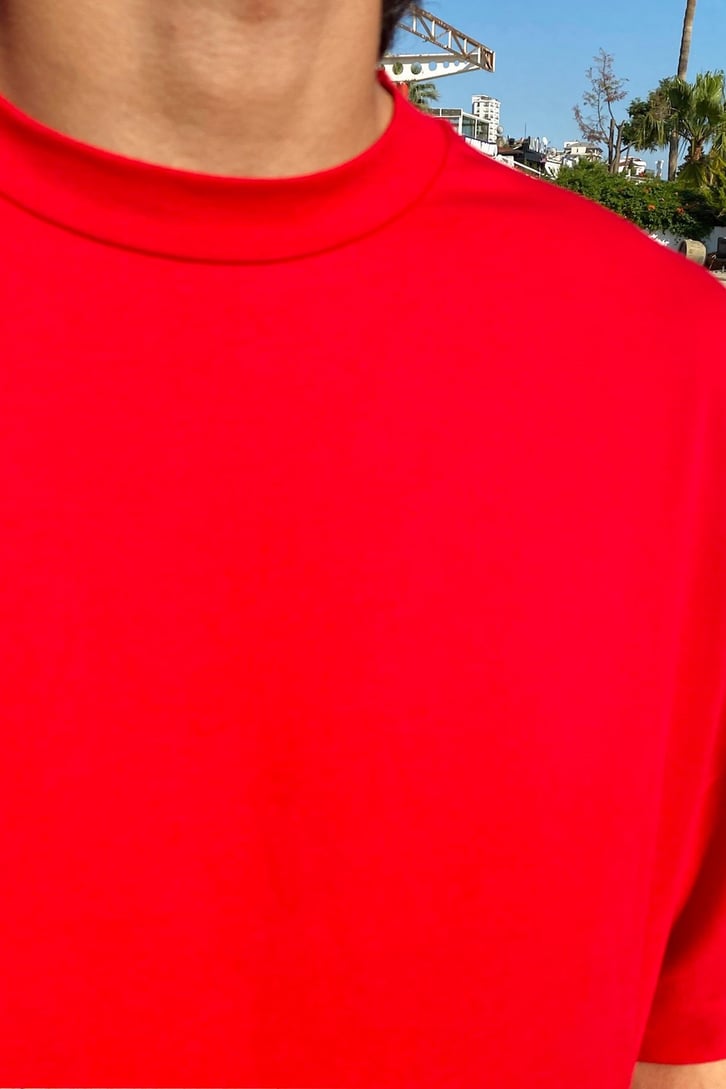 Basic Kırmızı Oversize Tshirt