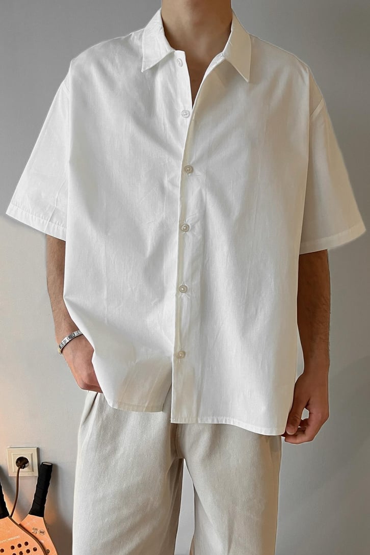 Basic Kısa Kollu Oversize Gömlek