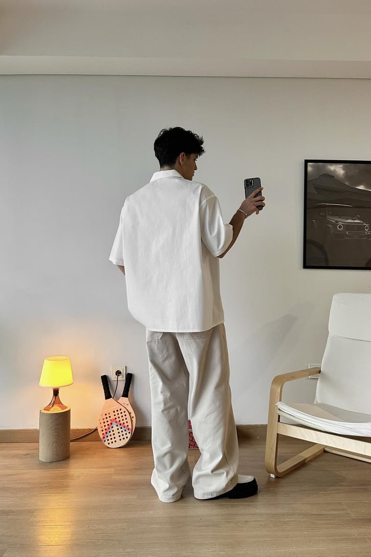 Basic Kısa Kollu Oversize Gömlek