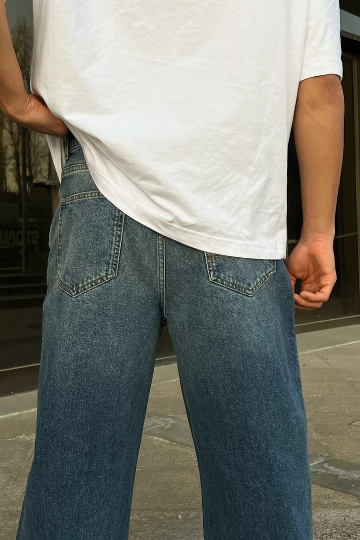 Basic Kot Mavisi Baggy Jean
