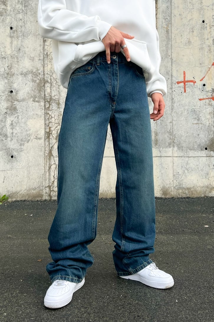 Basic Kot Mavisi Baggy Jean