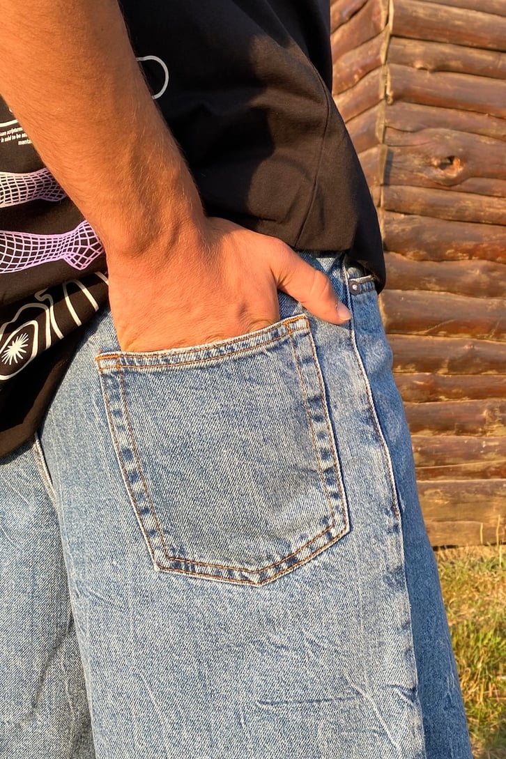 Basic Kot Mavisi Relaxed Şort