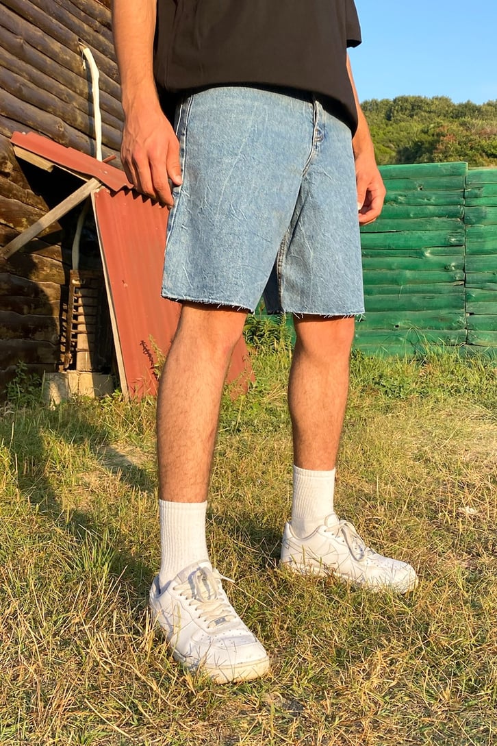 Basic Kot Mavisi Relaxed Şort
