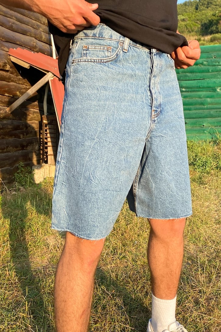 Basic Kot Mavisi Relaxed Şort