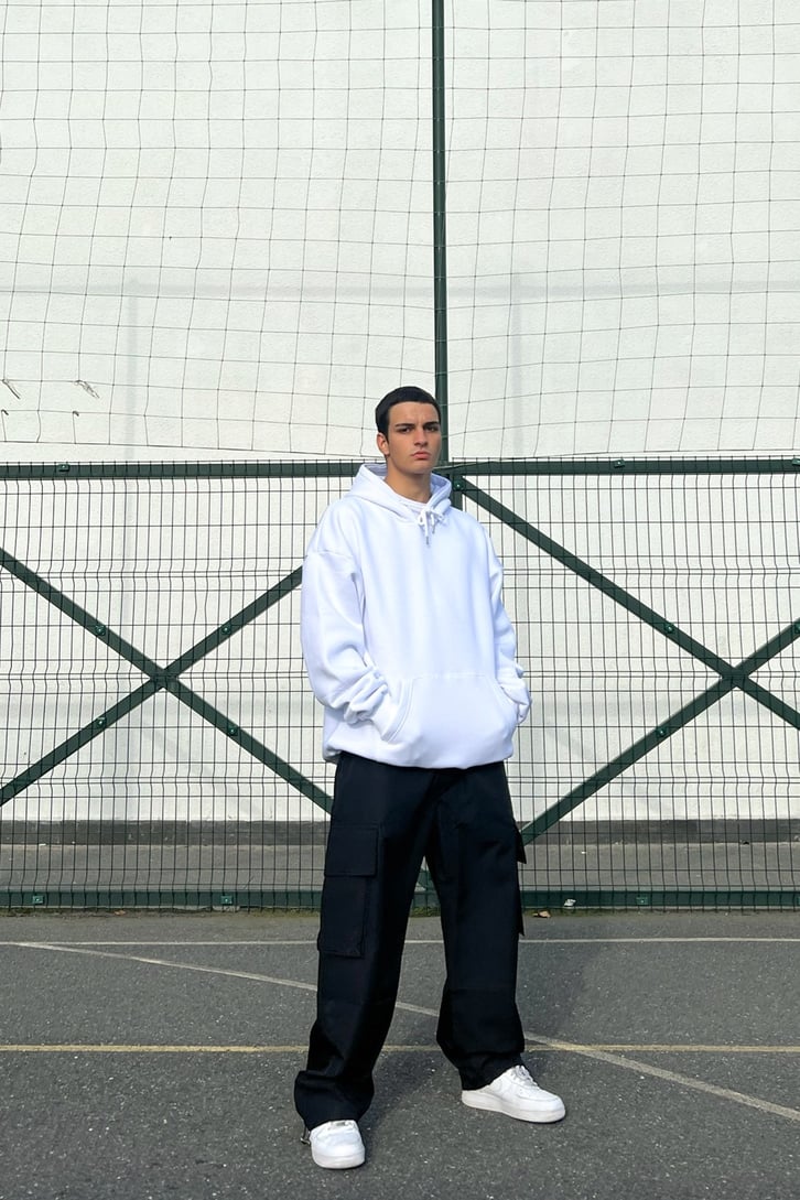 Basic Koyu Gri Oversize Hoodie