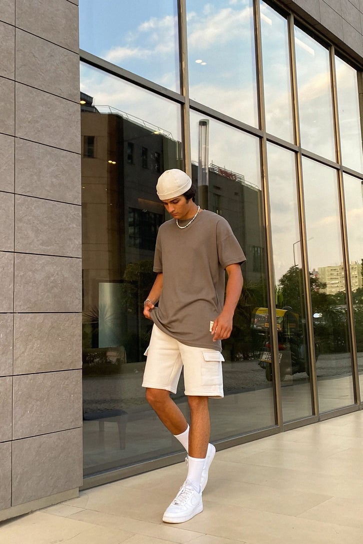 Basic Koyu Gri Oversize Tshirt
