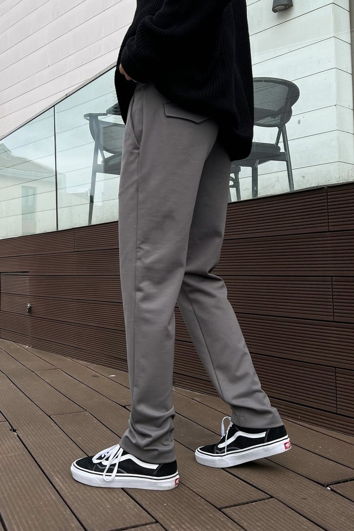 Basic Koyu Gri Regular Fit Pantolon