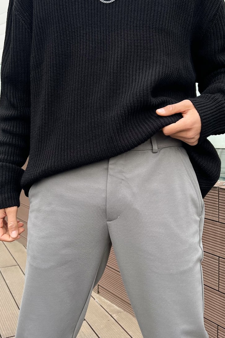 Basic Koyu Gri Regular Fit Pantolon