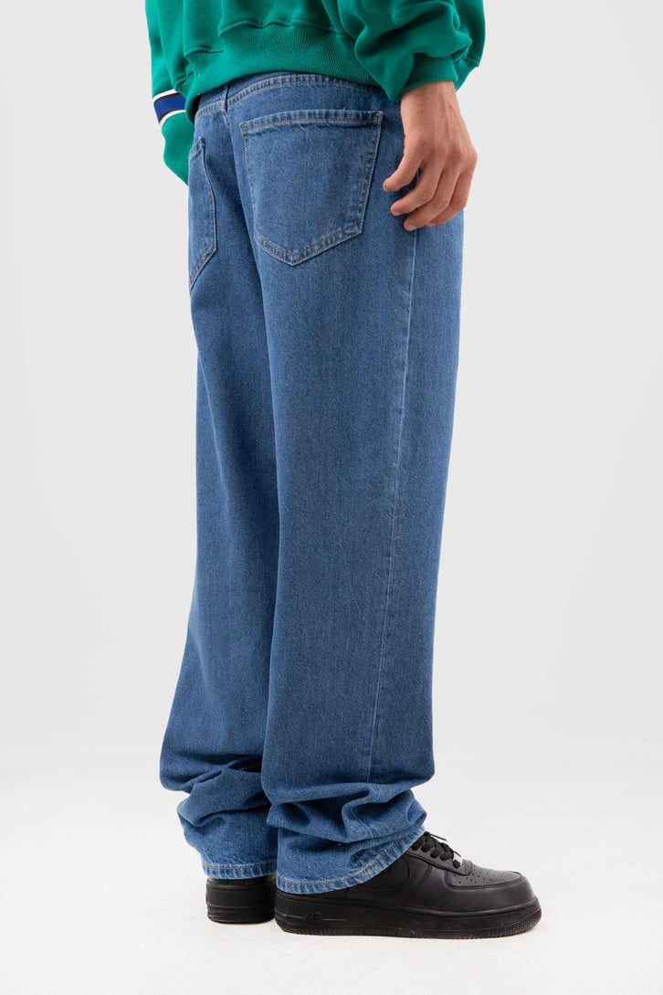Basic Koyu Mavi Baggy Jean