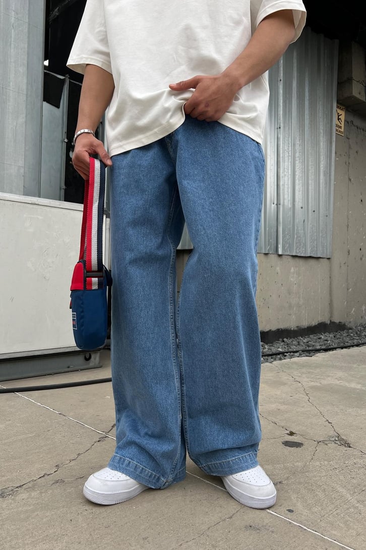 Basic Koyu Mavi Baggy Jean