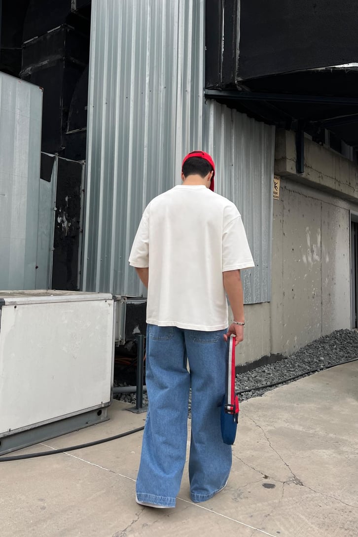 Basic Koyu Mavi Baggy Jean