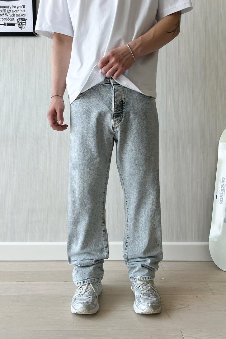 Basic Koyu Mavi Baggy Jean