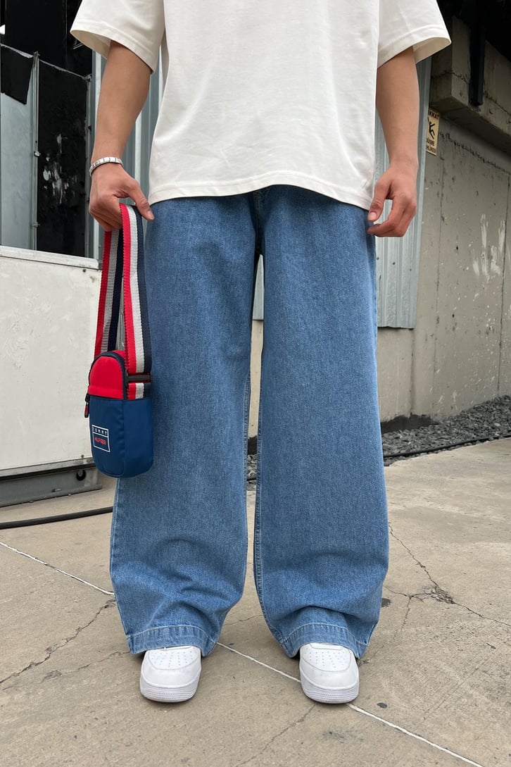 Basic Koyu Mavi Baggy Jean