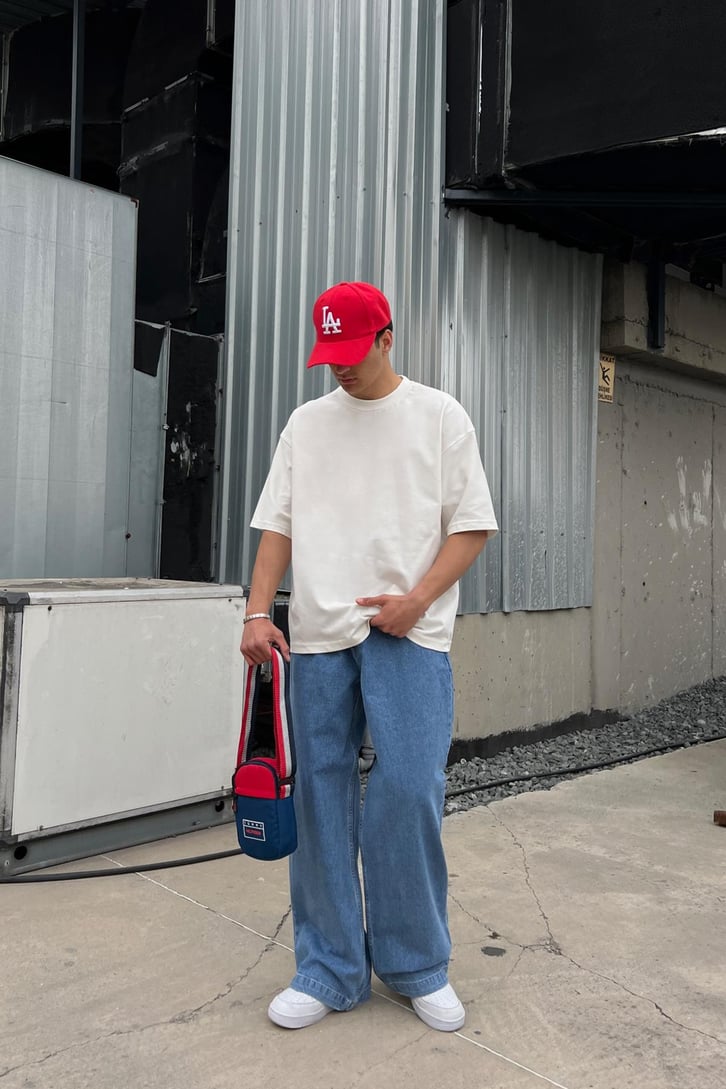 Basic Koyu Mavi Baggy Jean